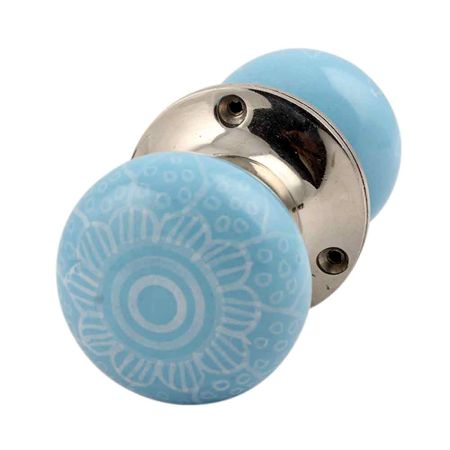 Turquoise Gerbera Flower Mortice Handle 2.25